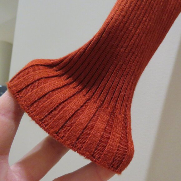 FOR LOVE & LEMONS KNITZ Annie Zipper Mini Dress in Ochre Bodycon Ribbed Size XS - Picture 8 of 14